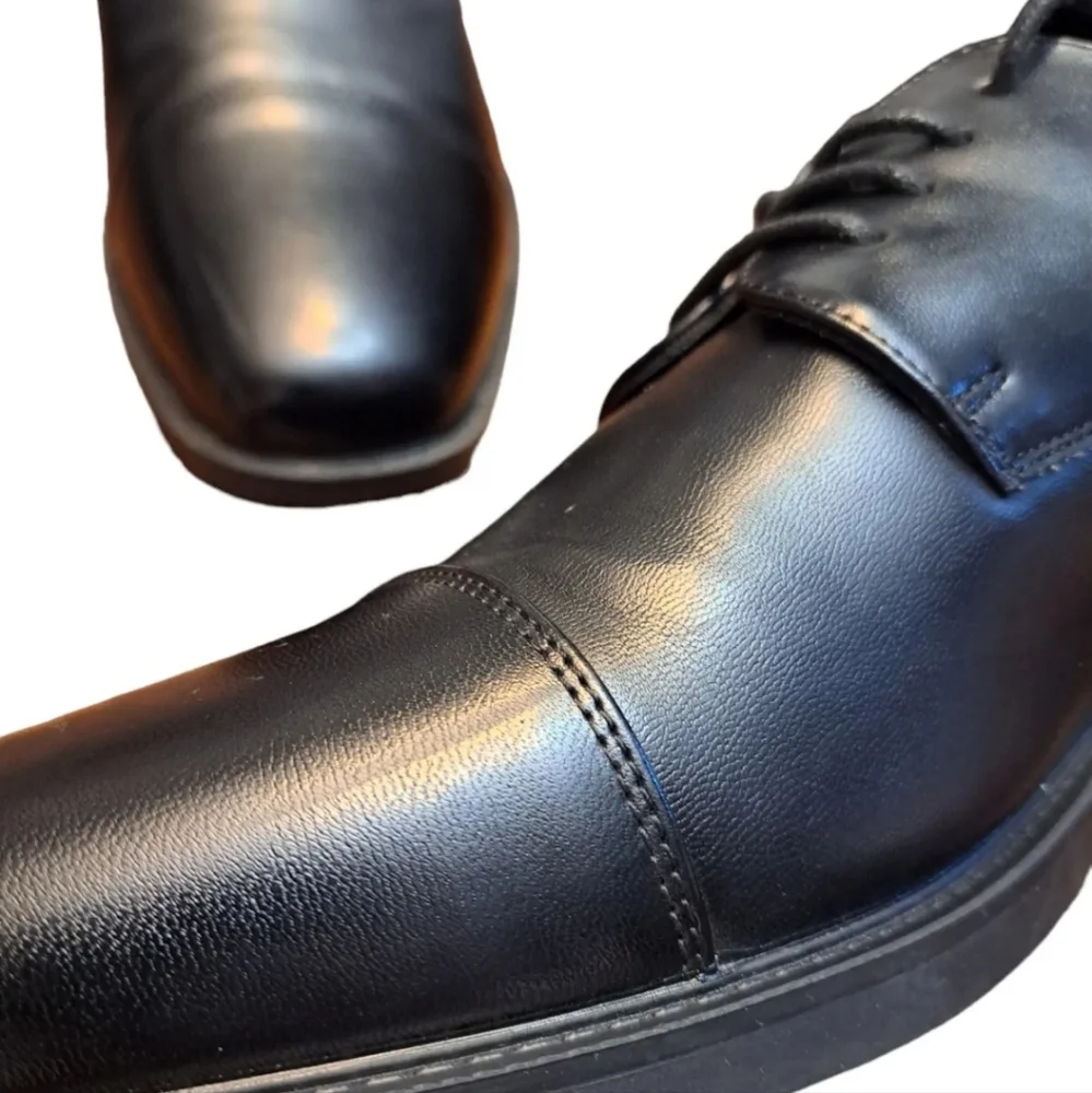 APT 9‎ Oxford Shoes Men's 10.5M Denver Comfort Ortholite Eco Black Faux Leather